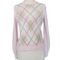 Vintage 1980s Burberrys Sweater Pink Argyle Plaid Preppy Made in Scotland