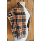 Vintage 1980s Burberrys Cashmere Scarf Beige Plaid Nova Check Fringed