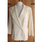 Vintage 1980s Calvin Klein Blazer Cream Wool Double Breasted