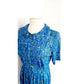 Vintage 60s Blue Dress Novelty Print Flower Power / Shelton Stroller / M