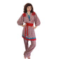 Vintage 1980s Lachine Tunic + Pants Set Polyester Georgette Red Graphic Print / Medium
