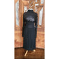 Vintage 1970s Black Maxi Dress Silk Knit Sequined Lurex Pat Sandler Dress Long Sleeve S