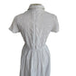 Vintage 50s Shirtdress White Embroidered Cotton Short Sleeve