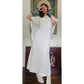 Vintage 70s White Maxi Dress Openwork Crochet Bridal Dress w/Capelet