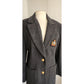 Vintage 80s Gray Blazer w/Heraldic Crest by Hugo Buscati / M