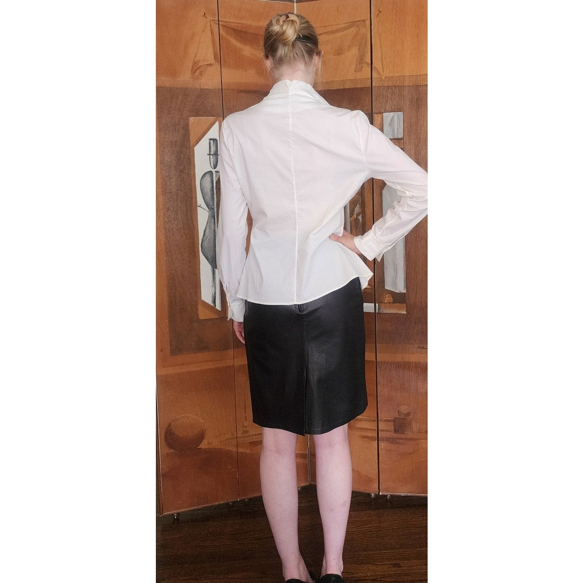 Vintage 90s Jil Sander White Structured Cotton Blouse Shirt Italian Size 40