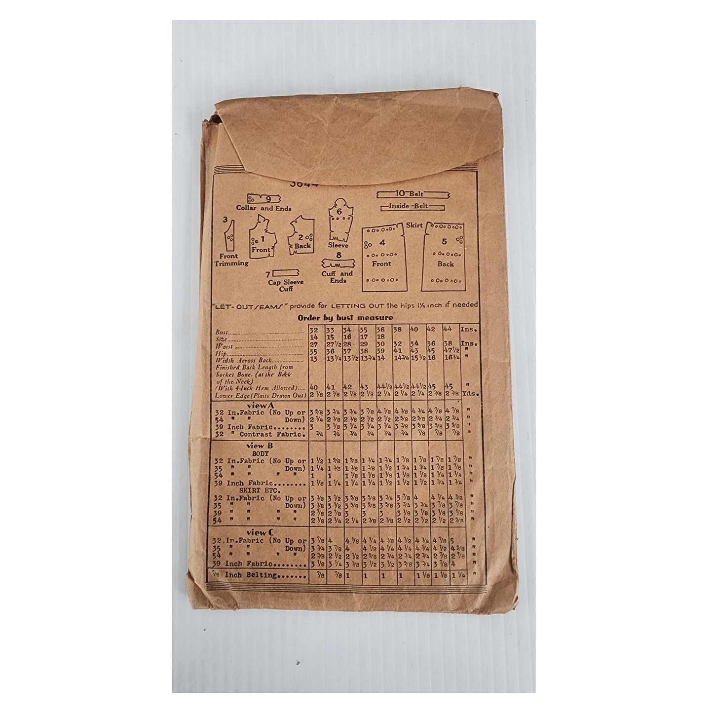 Vintage 20s Sewing Pattern Slip-Over Frock Butterick 3844 Bust 34