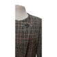 Vintage 2000s Armani Collezioni Blazer Wool Plaid Jacket Leather Sash Tie