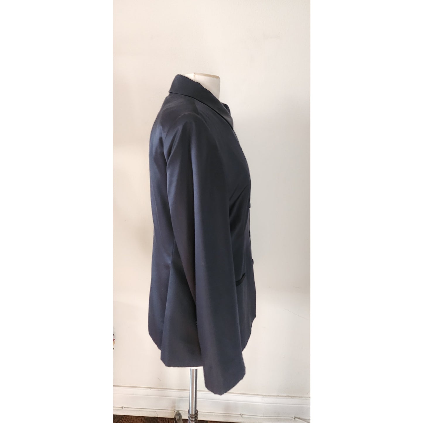 Vintage Armani Collezioni Blazer Y2k 2000s Black Silk Jacket Large