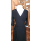 Vintage Eileen Fisher Y2K Black Rayon Stretch Knit Wrap Dress Midi