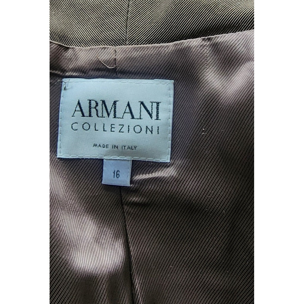 VTG 2000s Armani Collezioni Brown Houndstooth Textured Blazer Jacket / Large