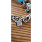 Vintage Y2K PONO by Joan Goodman Resin Chain Link Necklace Aqua Blue Silver Statement Italy