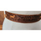 Vintage 1970s The Rowel Brown Belt Tooled Leather Horses Trees Cowboy Western