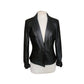 Vintage 1990s Caché Leather Blazer Tailored Lambskin Single Button