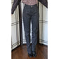 Vintage Valentino Jeans Black Denim Pants Gold Bead Trim Extra Tall