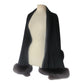 Vintage Sable Fur Lined Wrap in Black Wool