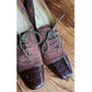 Vintage 1930s Style Brown Suede Shoes Lace Up Oxford Heels Anne Klein 6.5