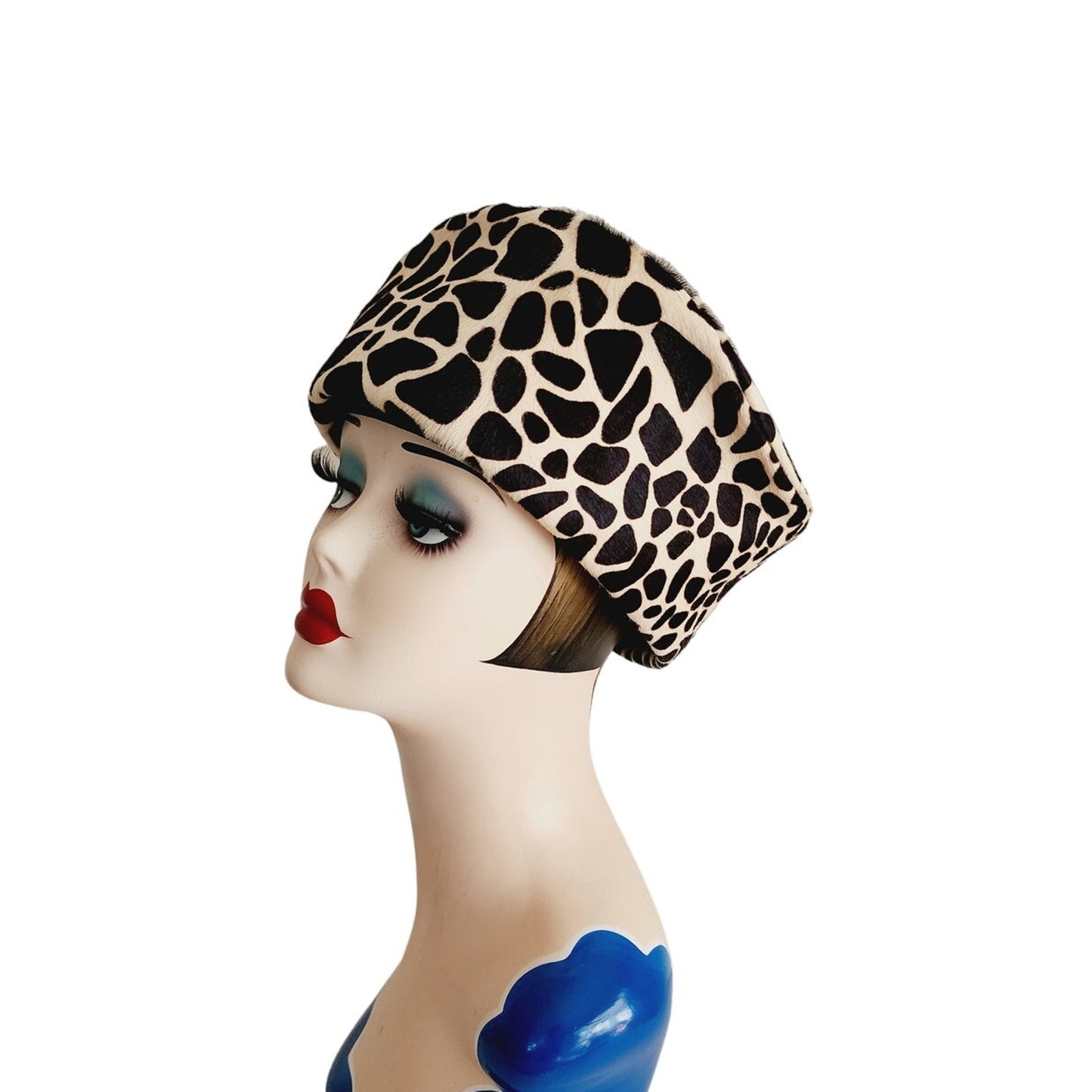 Vintage Leopard Print Hat Don Anderson Bonwit Teller 90s Does 60s Toque
