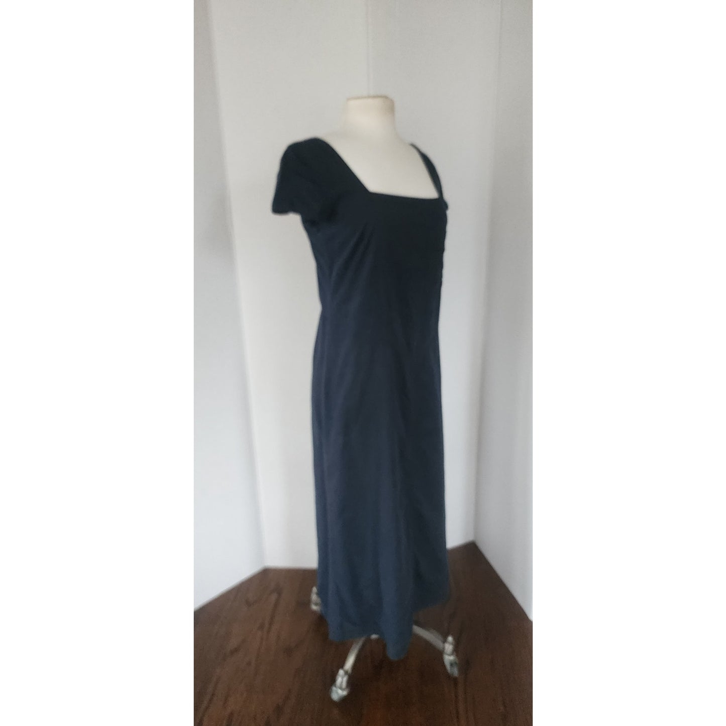 Vintage 90s Krizia Jeans Dress Short Sleeved Navy Blue Cotton / M