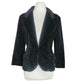 Vintage 70s Black Velvet Blazer Fitted Jacket Gino Rossi / Small