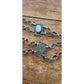 Vintage 60s Chain Belt Silver Link White Enamel