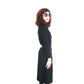 Vintage 1960s Dress Black Knit Wool + Gold Buttons, Belted by Gibi Italy