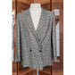 Vintage 80s Gucci Mens Blazer Gray Plaid Linen Double Breasted Sz 48