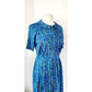 Vintage 60s Blue Dress Novelty Print Flower Power / Shelton Stroller / M