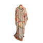 Vintage 1960s Traditional Japanese Silk Kimono Robe Floral Jacquard