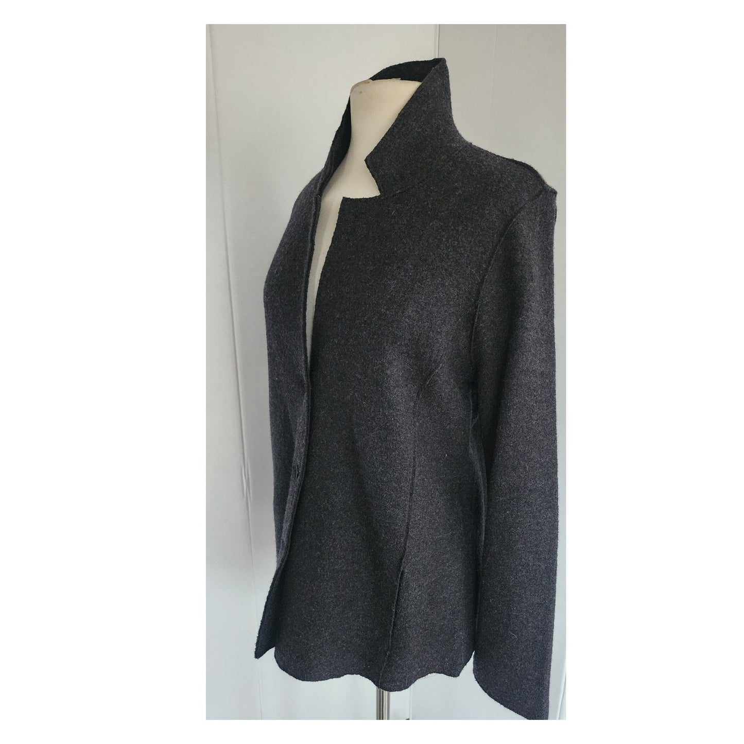 Eileen Fisher Jacket Merino Wool Gray Blazer