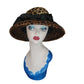 Vintage Y2K Carluci Millinery Animal Print Hat Wide Brimmed w/Bow & Feathers