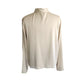 Vintage 90s Eileen Fisher Blouse Beige Silk Long Sleeves