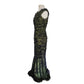 Vintage 2000s M for Missoni Evening Dress Green Black Lace Off the Shoulder / M