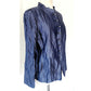 Vintage 2000s Armani Blazer Crinkled Metallic Blue Jacket Size 16