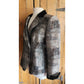 Armani Collezioni Blazer Silver Black Jacket Jacquard Print Asymmetrical Buttons Large
