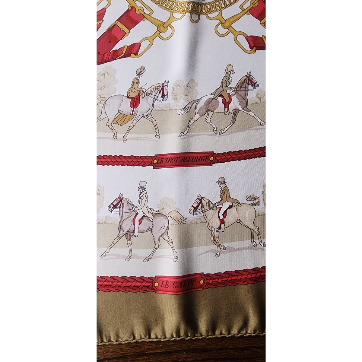 Vintage Silk Scarf Hermès Les Allures du Cheval Ledoux Equestrian Horses Square