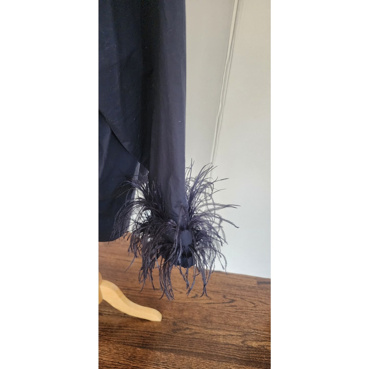 J CREW Navy Blue Cotton Shirt w/Feather Sleeve Cuffs Cotton Poplin Womens Large