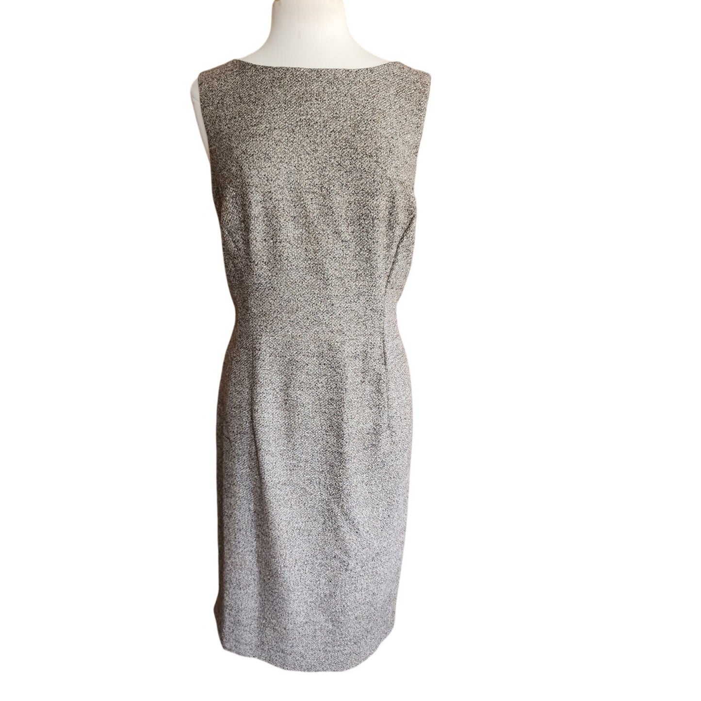 Vintage ESCADA Dress + Jacket Suit Set Alpaca Blend Wool Tweed Striped Mink Fur Trim / L