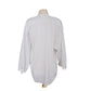 Antique Edwardian Poet's Blouse White Cotton Tunic Shirt w/ Embroidered Crochet Lace Sash Tie