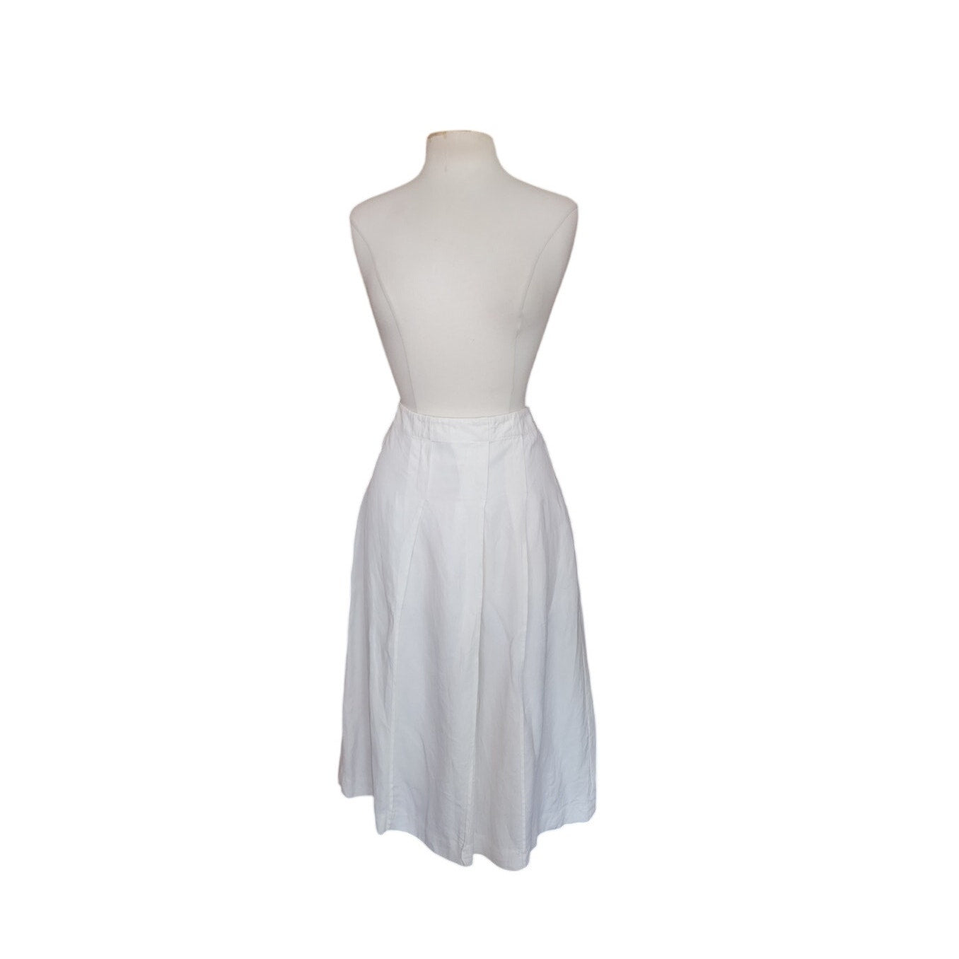 Vintage JIL SANDER Midi Skirt Paneled White Linen A Line w/Panels / Large