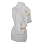 Vintage 1980s Erte Silk Scarf White Gold Art Deco Leopard Lady Letter L Femme Panthere
