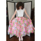 Vintage 70s Maxi Skirt Elastic Waist Pink Floral Print Saks Fifth Avenue