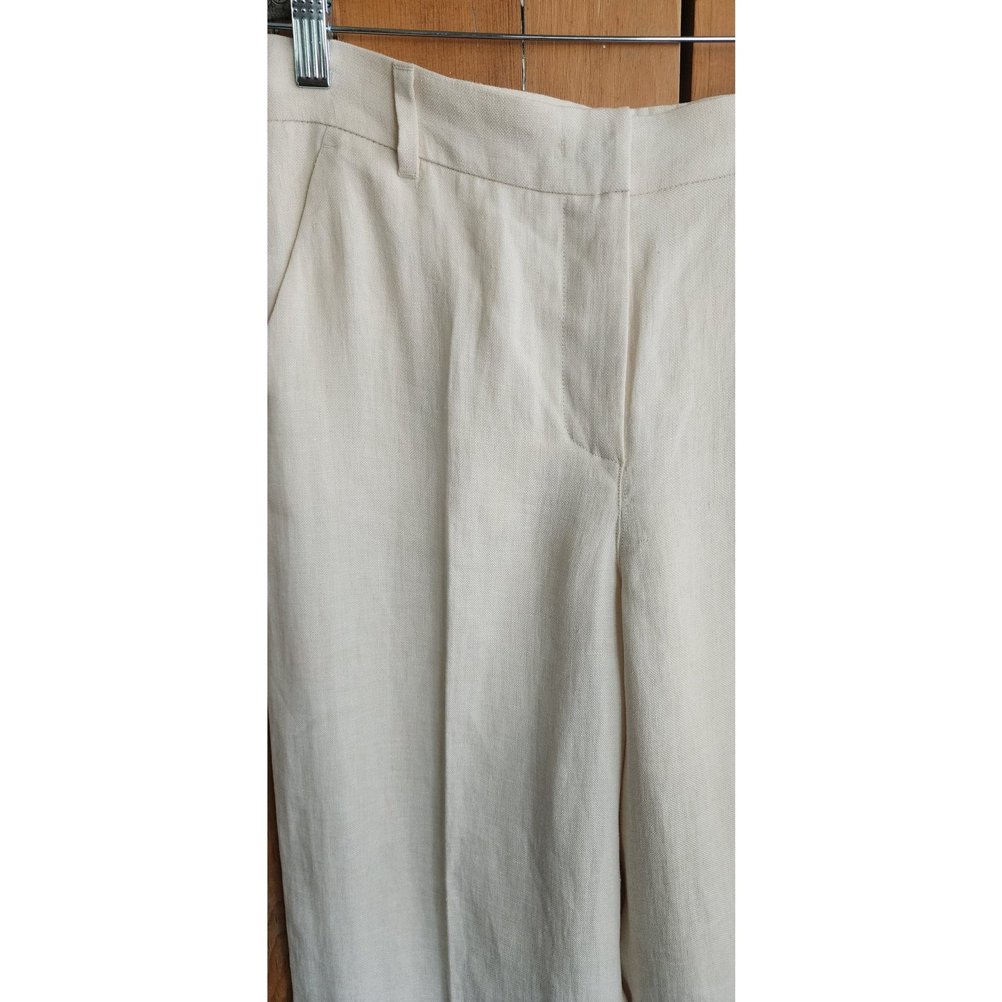 Vintage Y2K Max Mara Weekend Pants Cream Linen US Size 8