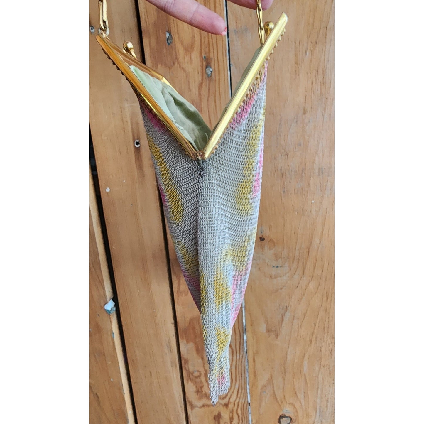 Antique Handbag Watercolor Mesh Edwardian Whiting Davis