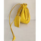 Vintage 80s Shoulder Bag Yellow Leather Crossbody