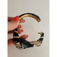 Vintage Black Enamel Horsehead Bracelet Bangle Rhinestone Jewels Art Deco Erte Style