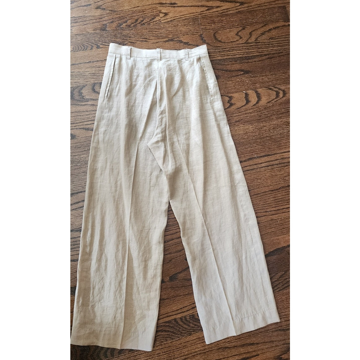 Vintage 90s Jil Sander Pant Suit Beige Ramie Nehru Jacket + Slacks