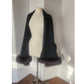 Vintage Sable Fur Lined Wrap in Black Wool