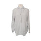 Vintage 1990s Prada Shirt Gray Button Down Long Sleeve Blouse Zipper Pockets L