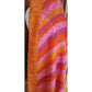 Vintage 70s Liberty of London Silk Scarf Large Orange Pink Diagonal Stripe